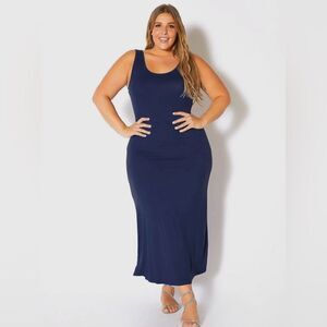 Chic Navy Sleeveless Maxi Dress